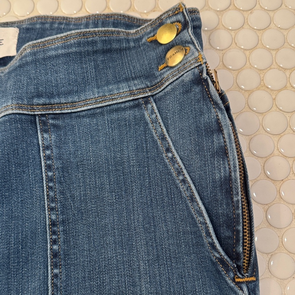 Frame Denim Indigo Wide Leg Jeans - Picture 3 of 5